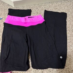Lululemon Black and Pink Yoga Pants